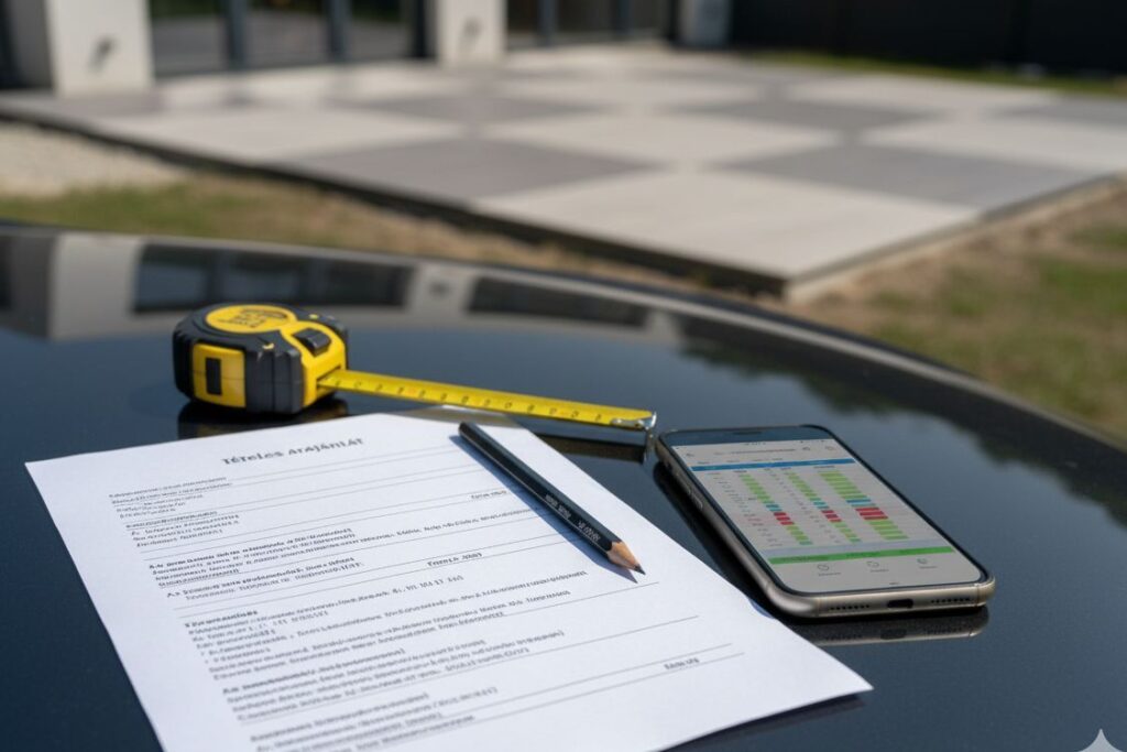 Tételes árajánlat és kalkuláció terasz burkolásához